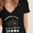 Please Be Patient With Me I'm From The 1900s Vantage Women's Jersey Short Sleeve Deep V-Neck Tshirt