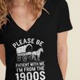 Please Be Patient I'm From The 1900s Vintage Humor 90s Kids Women's Jersey Short Sleeve Deep V-Neck Tshirt