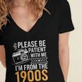 Please Be Patient With Me I'm From The 1900s Vintage Oldie Women's Jersey Short Sleeve Deep V-Neck Tshirt