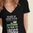 Please Be Patient With Me I'm From The 1900s Vintage Ox Women's Jersey Short Sleeve Deep V-Neck Tshirt