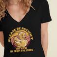 Please Be Patient I'm From The 1900s Vintage Toy Duck Women's Jersey Short Sleeve Deep V-Neck Tshirt