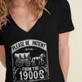 Please Be Patient With Me I'm From The 1900s Vintage Vibes Women's Jersey Short Sleeve Deep V-Neck Tshirt