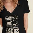 Please Be Patient To Me I'm From The 1900s Wild West Vintage Women's Jersey Short Sleeve Deep V-Neck Tshirt Please Be Patient To Me I'm From The 1900s Wild West Vintage Women's Jersey Short Sleeve Deep V-Neck Tshirt