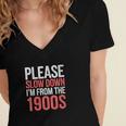 Please Slow Down I'm From The 1900s Retro Nostalgia Women's Jersey Short Sleeve Deep V-Neck Tshirt Please Slow Down I'm From The 1900s Retro Nostalgia Women's Jersey Short Sleeve Deep V-Neck Tshirt