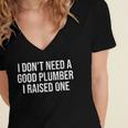 Plumber Parents Father Mother Plumbing Graduation Women's Jersey Short Sleeve Deep V-Neck Tshirt