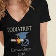 Podiatrist Established 2018 Med School Graduation Shirt Women's Jersey Short Sleeve Deep V-Neck Tshirt