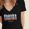 Polite Introvert Thanks But No Thanks Retro Graphic Women's Jersey Short Sleeve Deep V-Neck Tshirt Polite Introvert Thanks But No Thanks Retro Graphic Women's Jersey Short Sleeve Deep V-Neck Tshirt