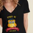 Pre-K Graduation 2018 Cute Owl Women's Jersey Short Sleeve Deep V-Neck Tshirt