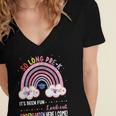 Pre k Graduation Class 2025 Graduate Pre-k Rainbow Girls Women's Jersey Short Sleeve Deep V-Neck Tshirt