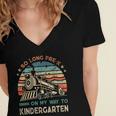 Pre-k Graduation To Kindergarten Retro Vintage Train Kids Women's Jersey Short Sleeve Deep V-Neck Tshirt
