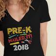 Pre-K Nailed It Class Of 2018 Graduation Women's Jersey Short Sleeve Deep V-Neck Tshirt