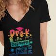 Pre-K Prek3 Prek4 Graduate Quarantine Preschool Graduation Women's Jersey Short Sleeve Deep V-Neck Tshirt