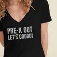 Pre-K Out Preschool Graduation 2025 Teacher Last Day Women's Jersey Short Sleeve Deep V-Neck Tshirt