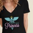 Pre-Med Women Pre Med Princess Graduation Women's Jersey Short Sleeve Deep V-Neck Tshirt