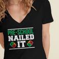 Pre-School Nailed It Shirt GraduationShirt Women's Jersey Short Sleeve Deep V-Neck Tshirt