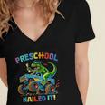 Preschool Graduation Monster Truck Dinosaur Boys Dino Tee Women's Jersey Short Sleeve Deep V-Neck Tshirt