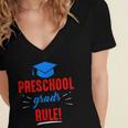 Preschooler Graduation Grad Cap Preschool Grads Rule Women's Jersey Short Sleeve Deep V-Neck Tshirt