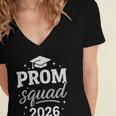Prom Squad 2026 Graduation Friends Women's Jersey Short Sleeve Deep V-Neck Tshirt