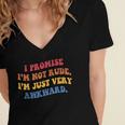 I Promise I'm Not Rude I'm Just Very Awkward Introvert Women's Jersey Short Sleeve Deep V-Neck Tshirt I Promise I'm Not Rude I'm Just Very Awkward Introvert Women's Jersey Short Sleeve Deep V-Neck Tshirt