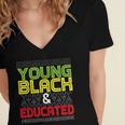 Proud African American Educated Graduation Women's Jersey Short Sleeve Deep V-Neck Tshirt