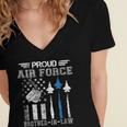 Proud Air Force Brother-In-Law US Air Force Graduation Women's Jersey Short Sleeve Deep V-Neck Tshirt