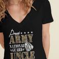 Proud Army National Guard Uncle National Guard Graduation Women's Jersey Short Sleeve Deep V-Neck Tshirt