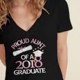 Proud Aunt Of a 2018 Graduate Auntie Graduation Women's Jersey Short Sleeve Deep V-Neck Tshirt