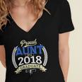 Proud Aunt Of 2018 Graduate Shirt Graduation Grad Women's Jersey Short Sleeve Deep V-Neck Tshirt