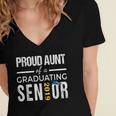 Proud Aunt Of 2019 Senior Graduation Shirt Family Graduation Women's Jersey Short Sleeve Deep V-Neck Tshirt