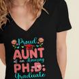 Proud Aunt Of An Amazing PhD Graduate Family Graduation Women's Jersey Short Sleeve Deep V-Neck Tshirt