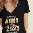 Proud Aunt Of A Class Of 2023 Graduate Graduation Women Women's Jersey Short Sleeve Deep V-Neck Tshirt