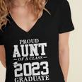 Proud Aunt Graduation Senior 23 Grad Class Of 2023 Women's Jersey Short Sleeve Deep V-Neck Tshirt