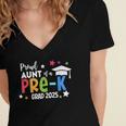 Proud Aunt Of A Pre-K 2025 Graduate Class Of 2025 Graduation Women's Jersey Short Sleeve Deep V-Neck Tshirt