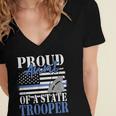 Proud Aunt Of a State Trooper Police Officer Graduation Women's Jersey Short Sleeve Deep V-Neck Tshirt