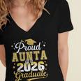 Proud Aunta Of a Class Of 2026 Graduate Senior Graduation Women's Jersey Short Sleeve Deep V-Neck Tshirt