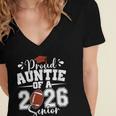 Proud Auntie Of A 2026 Senior Football Graduation Family Women's Jersey Short Sleeve Deep V-Neck Tshirt