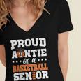 Proud Auntie Of a Basketball Senior 2026 Graduation Gifts Women's Jersey Short Sleeve Deep V-Neck Tshirt