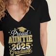 Proud Auntie Of A Class Of 2025 Graduate Senior Graduation Women's Jersey Short Sleeve Deep V-Neck Tshirt