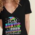 Proud Auntie Of Kindergarten Graduate 2025 Graduation Auntie Women's Jersey Short Sleeve Deep V-Neck Tshirt