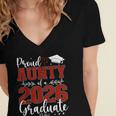 Proud Aunty Of a Class Of 2026 Graduate Senior Graduation Women's Jersey Short Sleeve Deep V-Neck Tshirt