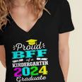 Proud Bff Of Kindergarten Graduate 2024 Graduation Bff Women's Jersey Short Sleeve Deep V-Neck Tshirt
