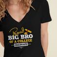 Proud Big Bro Of a College Graduate Graduation Grad Women's Jersey Short Sleeve Deep V-Neck Tshirt
