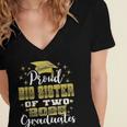 Proud Big Sister Of Two 2025 Graduates Graduation Family Women's Jersey Short Sleeve Deep V-Neck Tshirt
