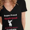 Proud Boyfriend Of 2018 Graduate Dabbing Graduation Women's Jersey Short Sleeve Deep V-Neck Tshirt