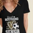 Proud Boyfriend Of A 2026 Senior Soccer Graduation Leopard Women's Jersey Short Sleeve Deep V-Neck Tshirt