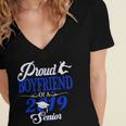 Proud BOYFRIEND Of A Class 2019 Senior Tee Graduation Women's Jersey Short Sleeve Deep V-Neck Tshirt