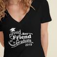 Proud Boyfriend Of A Graduate 2019 Family Graduation Shirts Women's Jersey Short Sleeve Deep V-Neck Tshirt