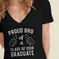 Proud Bro Brother Class Of 2018 Graduate Graduation Shirt Women's Jersey Short Sleeve Deep V-Neck Tshirt