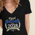Proud Brother Of 2018 Graduate Shirt Graduation Grad Women's Jersey Short Sleeve Deep V-Neck Tshirt