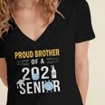 Proud Brother Of a 2021 Senior Shirt Graduation Women's Jersey Short Sleeve Deep V-Neck Tshirt